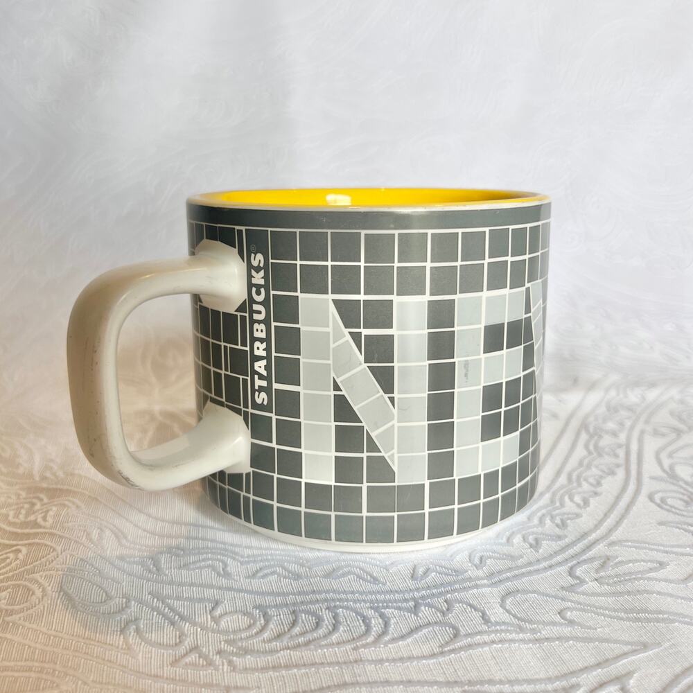 Starbucks New York Subway Tile Grey Mug with Pigeon 12oz 2019